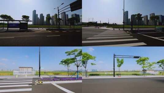白天杭州市观澜路车右行车空镜高清在线视频素材下载