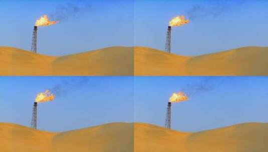 开采石油沙漠油田高清在线视频素材下载