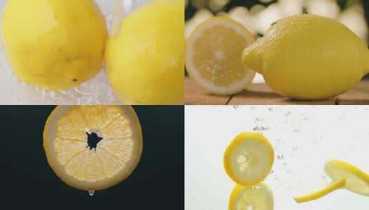 柠檬黄柠维生素果饮水果碰撞柠檬水奶茶果汁高清在线视频素材下载