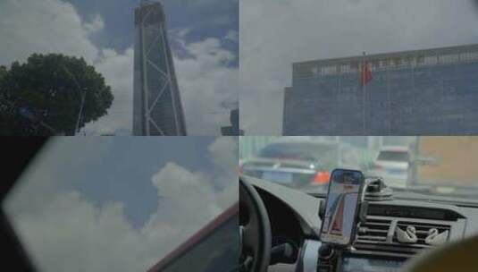广州驾驶汽车看窗外风景琶洲高清在线视频素材下载