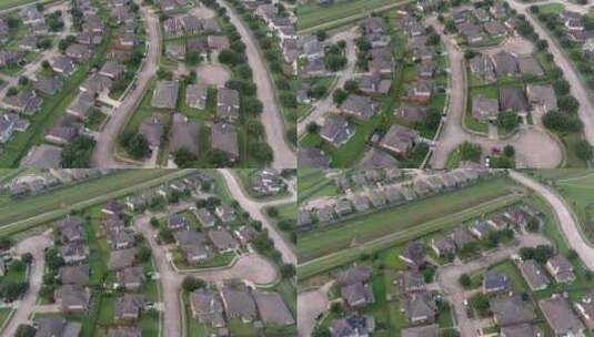 德克萨斯州休斯顿郊外中产阶级郊区的天线高清在线视频素材下载