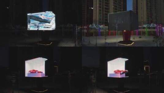 航拍福建泉州泉港市中心裸眼3d大屏高清在线视频素材下载