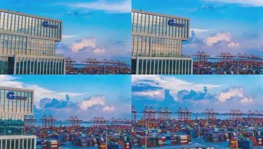 广西钦州港港务集团航拍高清在线视频素材下载