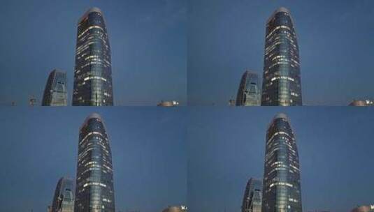 杭州钱江世纪城博地中心航拍高清在线视频素材下载
