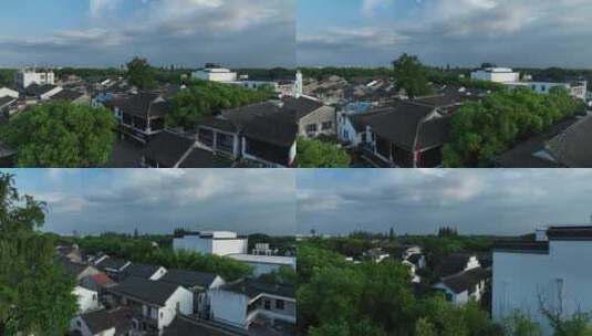 同里古镇清晨航拍高清在线视频素材下载