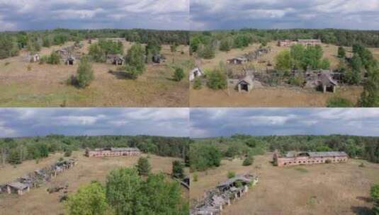森林中的农场废墟高清在线视频素材下载