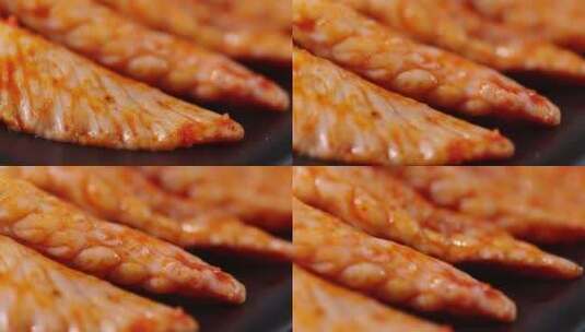 韩式烤肉烤鸡翅高清在线视频素材下载