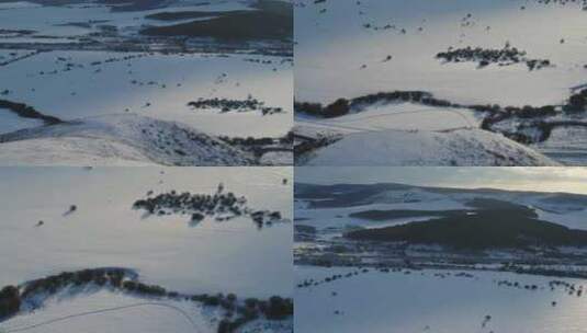 清晨的牙克石山地雪景高清在线视频素材下载