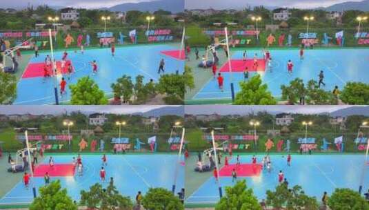 惠州惠东九龙峰乡村篮球高清在线视频素材下载