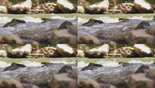 4K-岩石上的水流高清在线视频素材下载