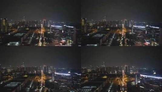 广州城市夜景灯光航拍高清在线视频素材下载