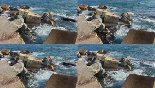 西班牙海岸岩石高清在线视频素材下载