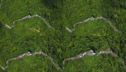 航拍深圳马峦山碧岭瀑布群风光高清在线视频素材下载