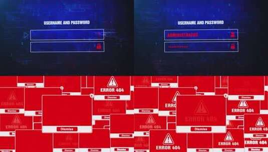 错误404警报警告错误屏幕上弹出通知框高清在线视频素材下载