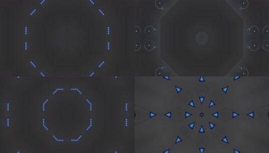 72 4K时尚蓝色质感线条万花筒背景高清在线视频素材下载