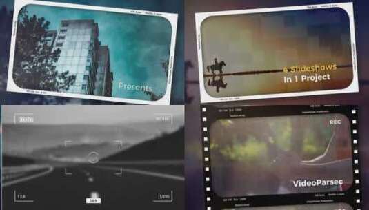 三种胶片感旅行运动相册展示AE模板高清AE视频素材下载