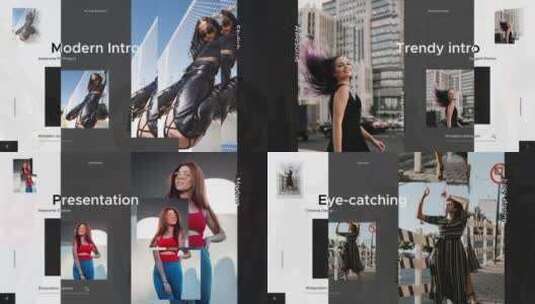 时尚动感时髦的时装促销文本介绍AE模板高清AE视频素材下载