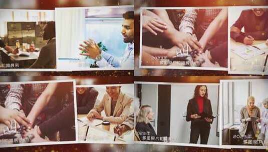 红色复古历史回顾党政党建图文照片展示高清AE视频素材下载