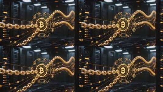 比特币与区块链科技画面高清在线视频素材下载
