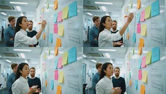 商务团队头脑风暴企业办公场景视频高清在线视频素材下载