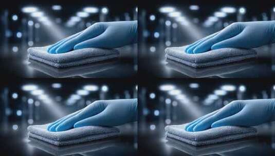 无菌环境擦拭清洁维护确保卫生安全高清在线视频素材下载