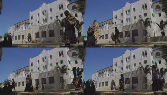 非洲坦桑尼亚桑给巴尔岛上的医院高清在线视频素材下载