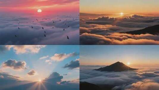 云海之上日出景象高清在线视频素材下载