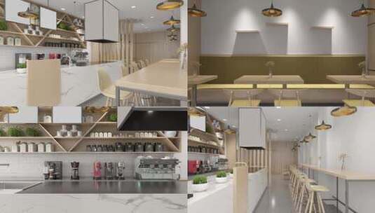 北欧风咖啡馆空间展示空镜合集高清在线视频素材下载