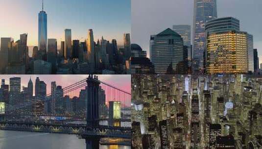 美国纽约地标建筑航拍高清在线视频素材下载