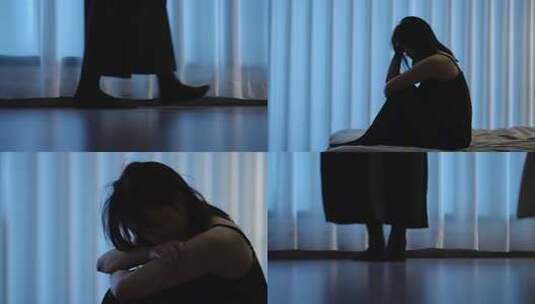 女孩忧虑孤独伤感高清在线视频素材下载