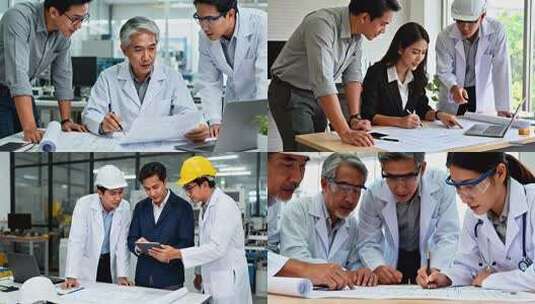 设计师团队工程建筑师设计图纸研究高清在线视频素材下载