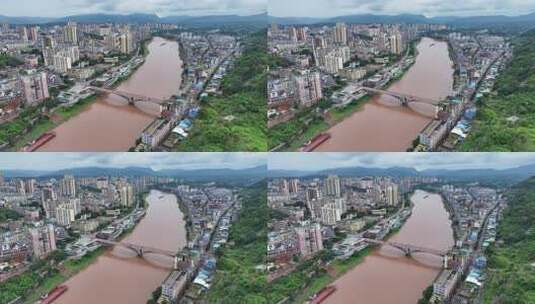 贵州遵义赤水市航拍城市建筑风光高清在线视频素材下载