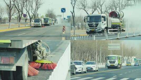 道路清扫车清扫作业高清在线视频素材下载