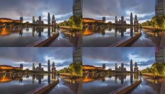 天津雨过天晴夜景高清在线视频素材下载