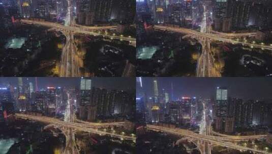 广州珠江新城繁华街道夜景03高清在线视频素材下载