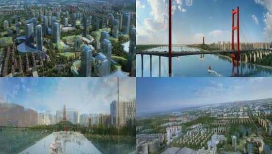 三维临沂城市建筑漫游动画高清在线视频素材下载