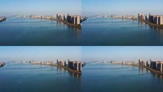 4k-航拍-城市-杭州滨江-江面-城市空镜高清在线视频素材下载