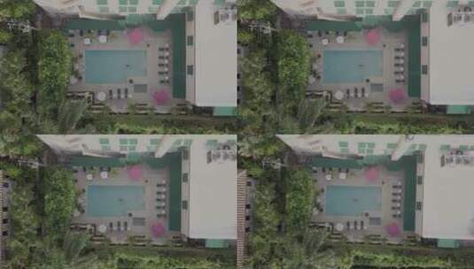 别墅中游泳池航拍 高清在线视频素材下载