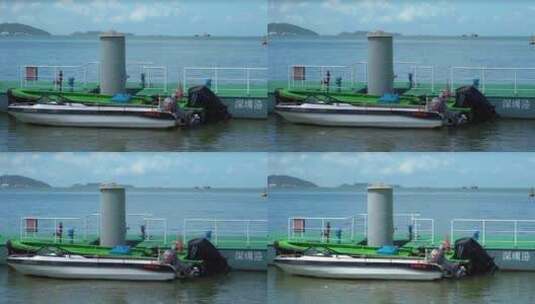 红树林1号船靠岸深圳港码头高清在线视频素材下载