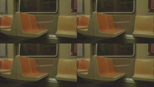 火车上的空座椅特写高清在线视频素材下载