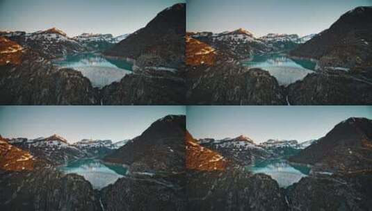 无人机拍摄美丽的湖景高清在线视频素材下载