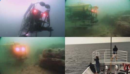科学家使用水下飞行器研究鲸鱼高清在线视频素材下载