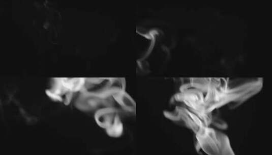 黑色背景的烟雾上升高清在线视频素材下载