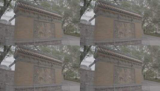 一块清代琉璃影壁的多角度拍摄LOG高清在线视频素材下载