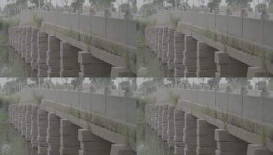 古老的石桥和石桥上的石猴LOG视频素材高清在线视频素材下载