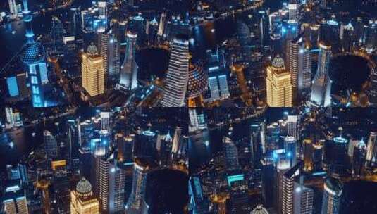 中国平安大厦夜景延时航拍高清在线视频素材下载