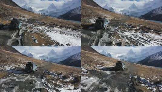 西藏那曲萨普神山越野航拍4K高清在线视频素材下载