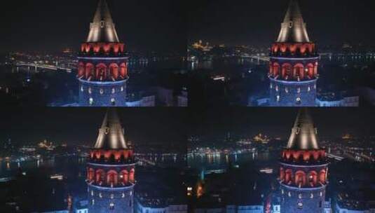 塔顶部的灯光高清在线视频素材下载
