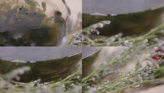【镜头合集】泡发紫菜制作紫菜汤海藻高清在线视频素材下载