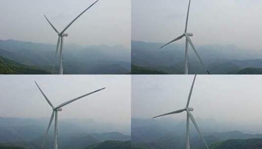 风力发电车新能源绿色能源航拍视频高清在线视频素材下载